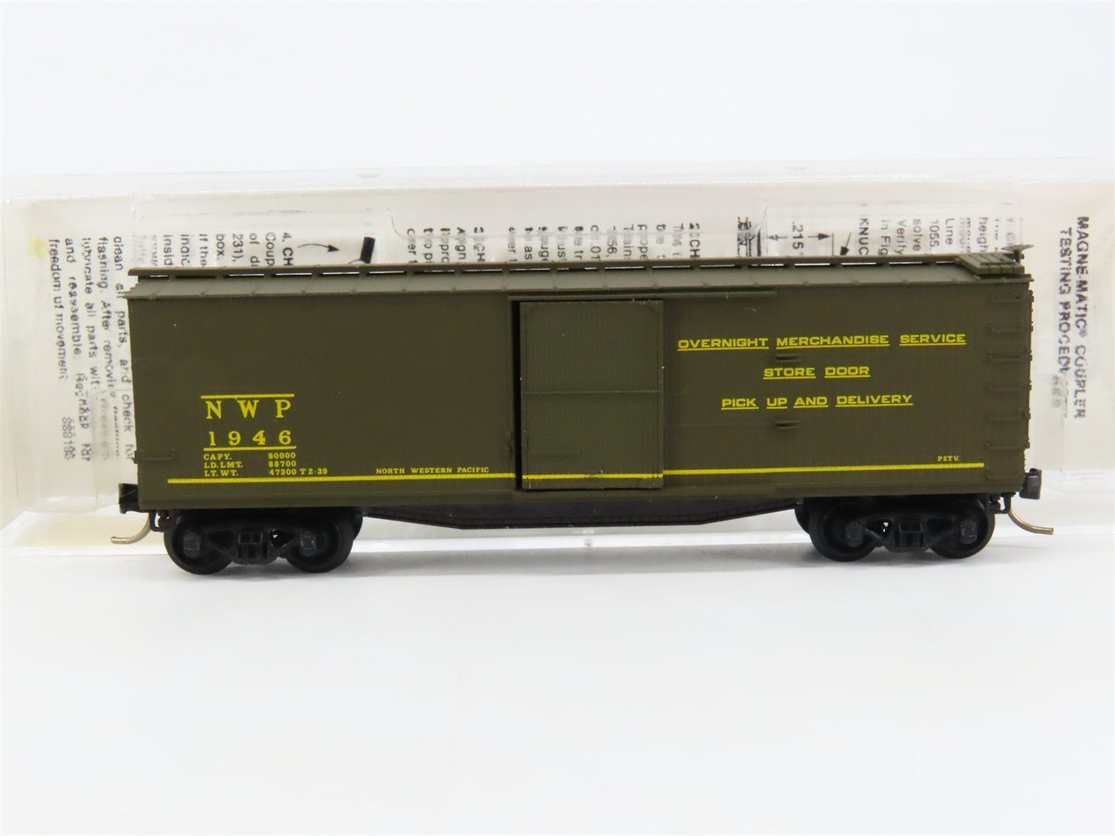 N Scale Micro-Trains 39140 NWP Northwestern Pacific Overnight 40' Box Car 1946