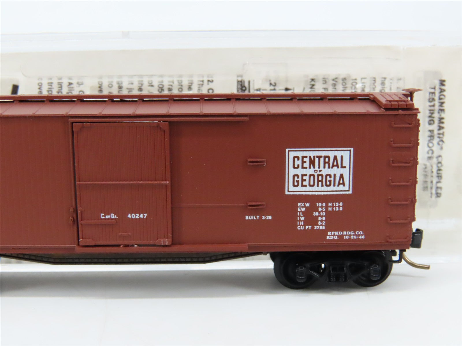 N Scale Micro-Trains 39150 CG Central of Georgia 40' Box Car 40247 RTR