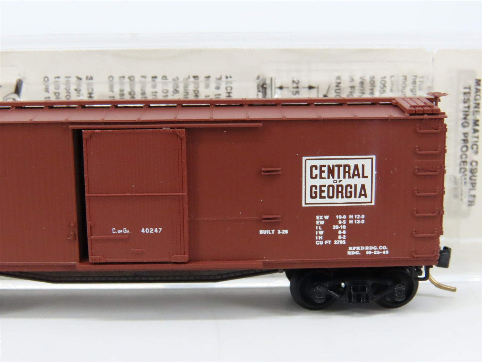 N Scale Micro-Trains 38150 CG Central of Georgia 40' Box Car 40247 RTR