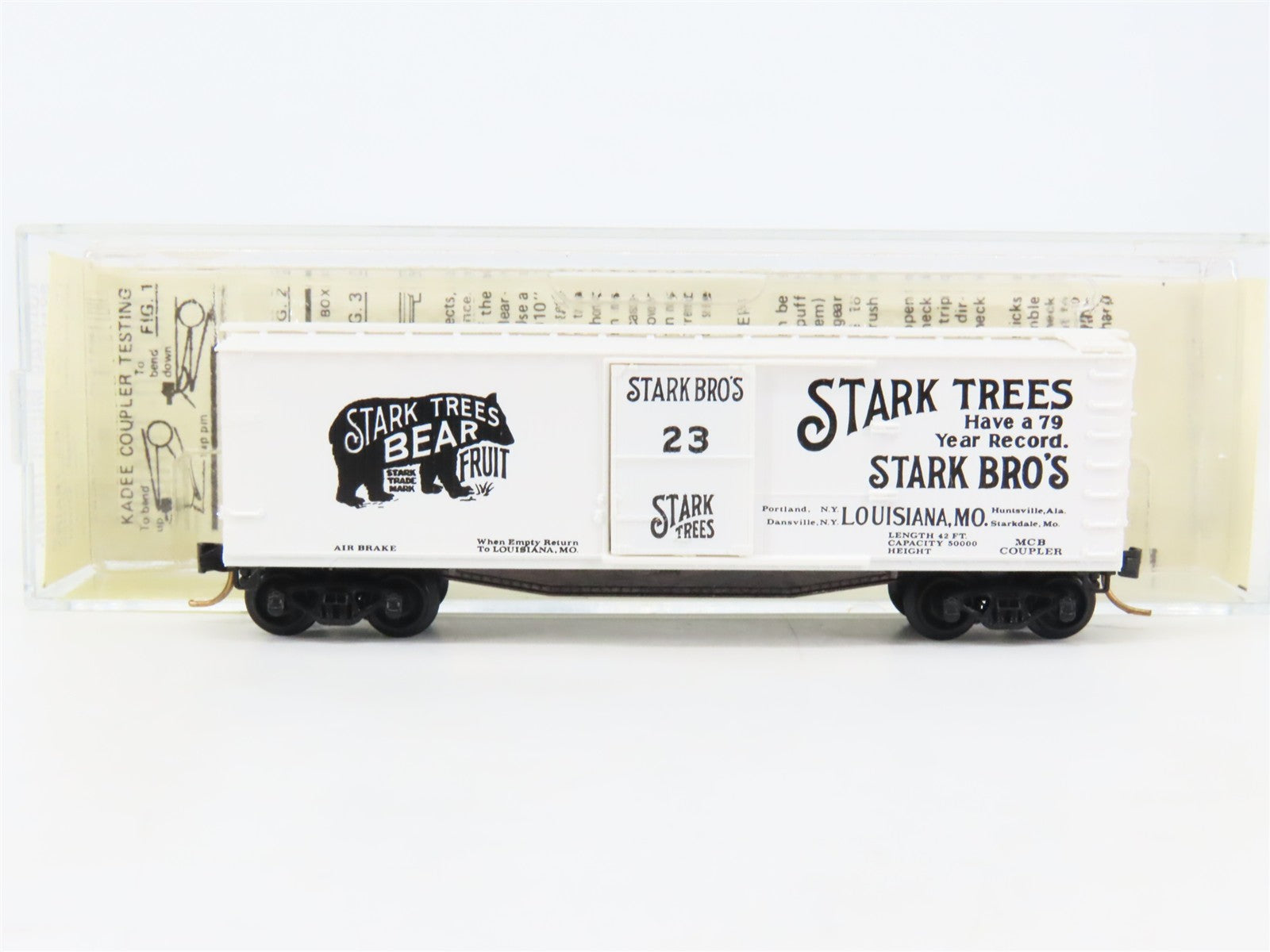 N Scale Micro-Trains 42010 Stark Bros. 40' Double Wood-Sheathed Box Car 23 RTR
