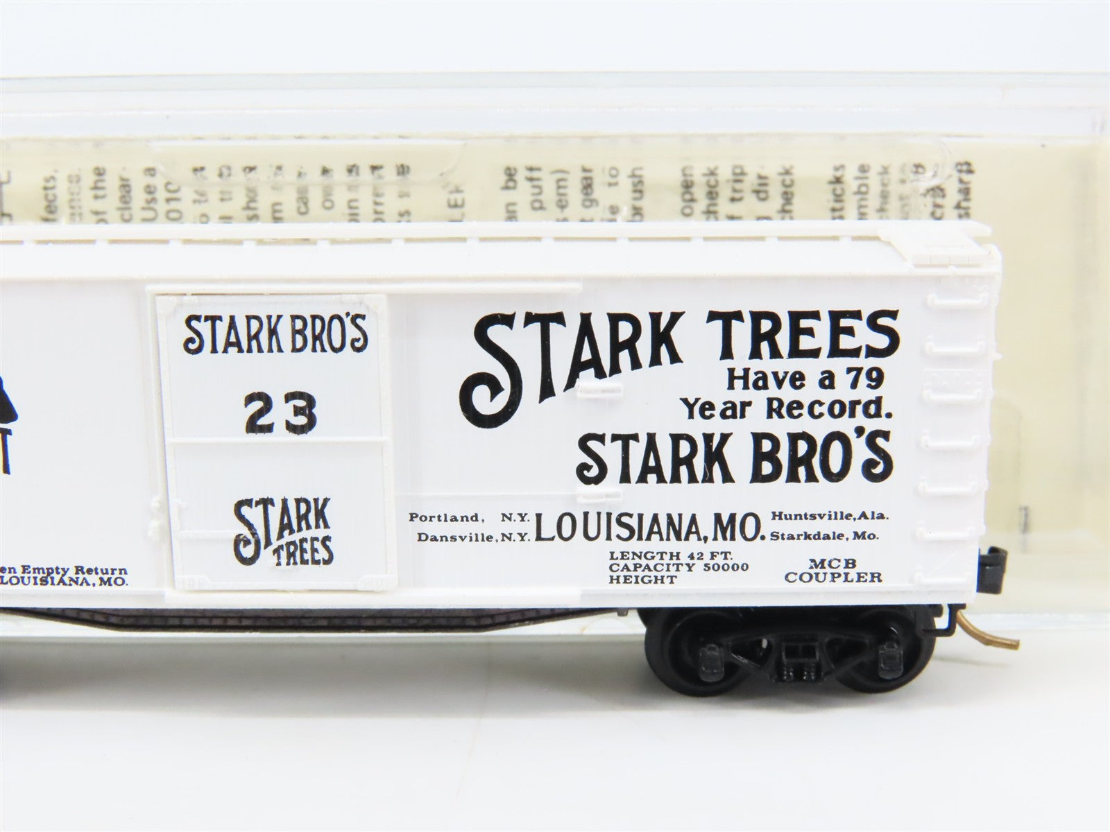 N Scale Micro-Trains 42010 Stark Bros. 40' Double Wood-Sheathed Box Car 23 RTR