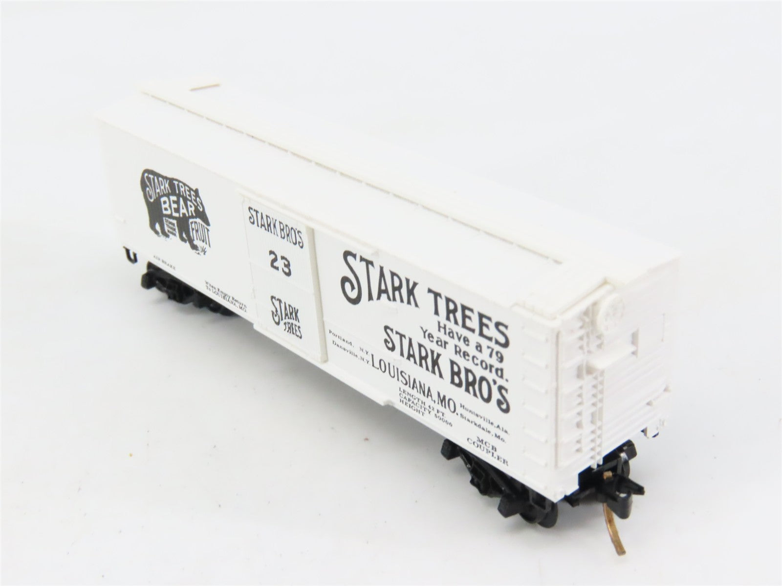 N Scale Micro-Trains 42010 Stark Bros. 40' Double Wood-Sheathed Box Car 23 RTR