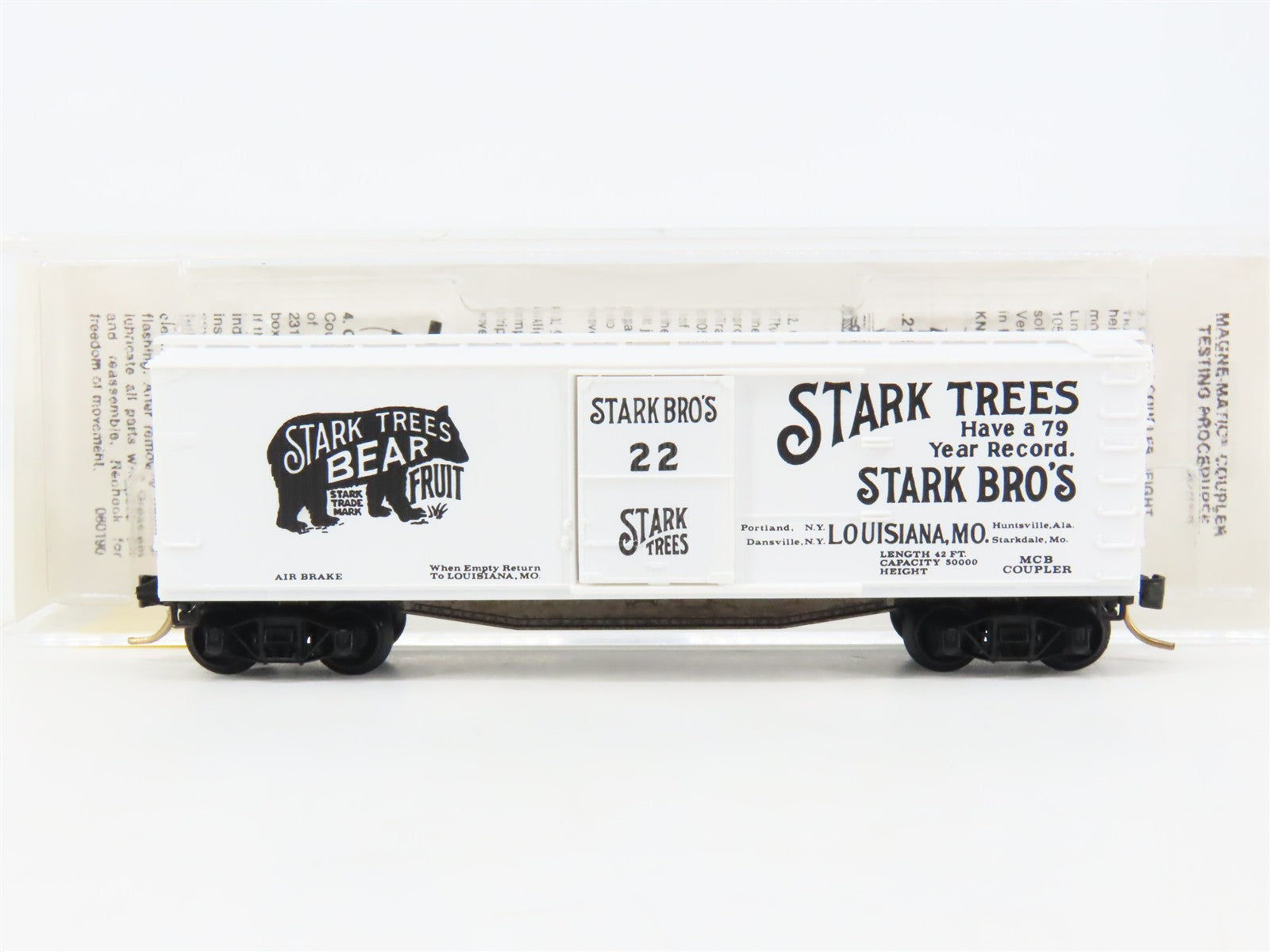 N Scale Micro-Trains 42010 Stark Trees 40' Box Car 22 RTR