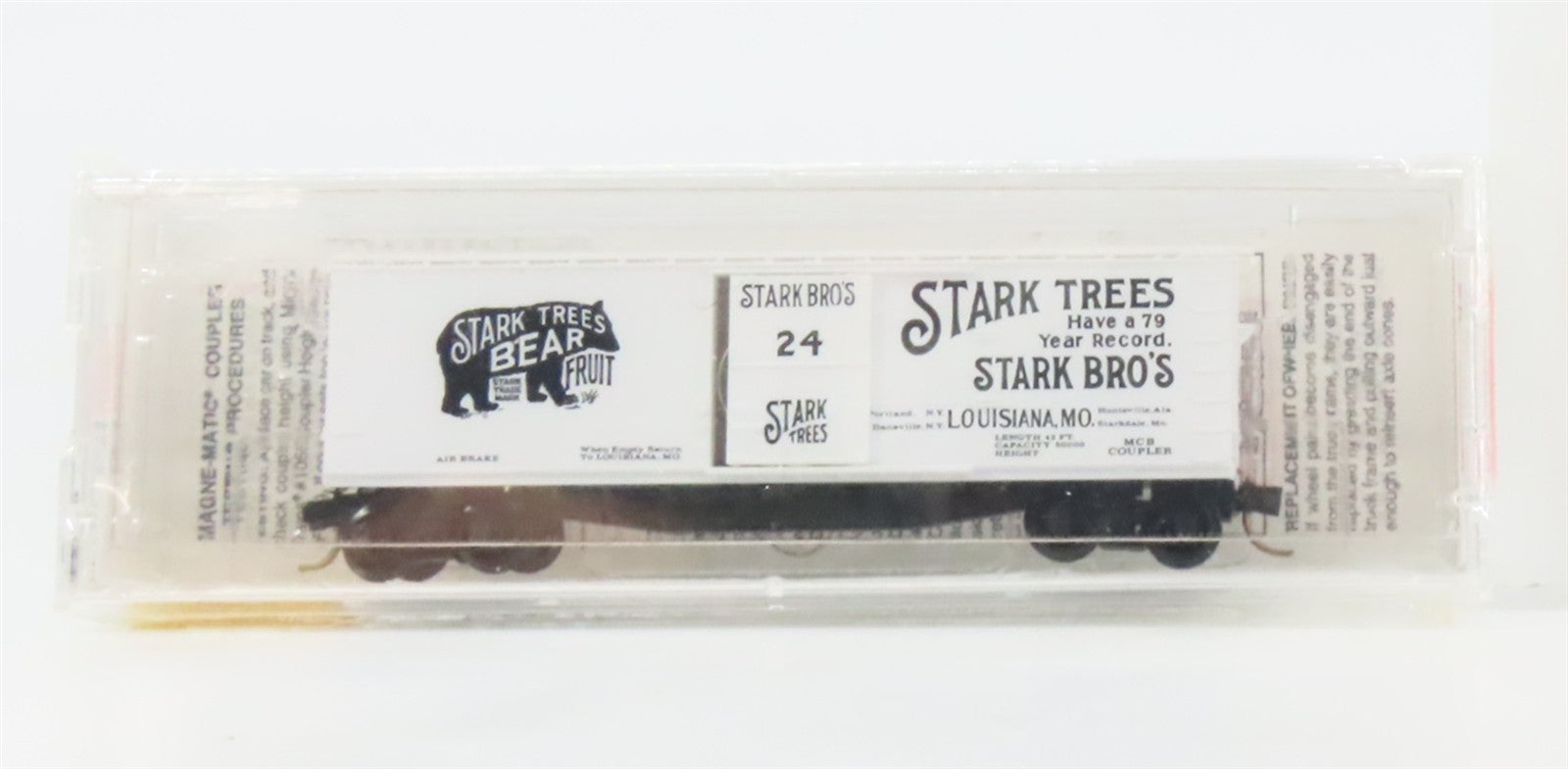 N Scale Micro-Trains 42010 Stark Bro's 40' Double-Sheathed Wood Box Car 24 RTR