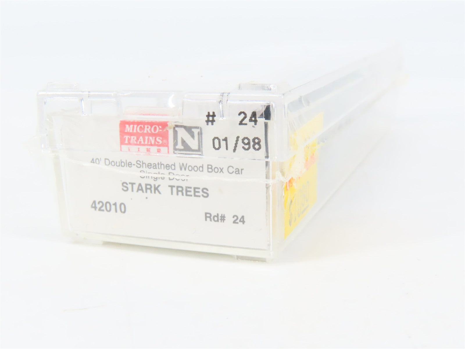 N Scale Micro-Trains 42010 Stark Bro's 40' Double-Sheathed Wood Box Car 24 RTR