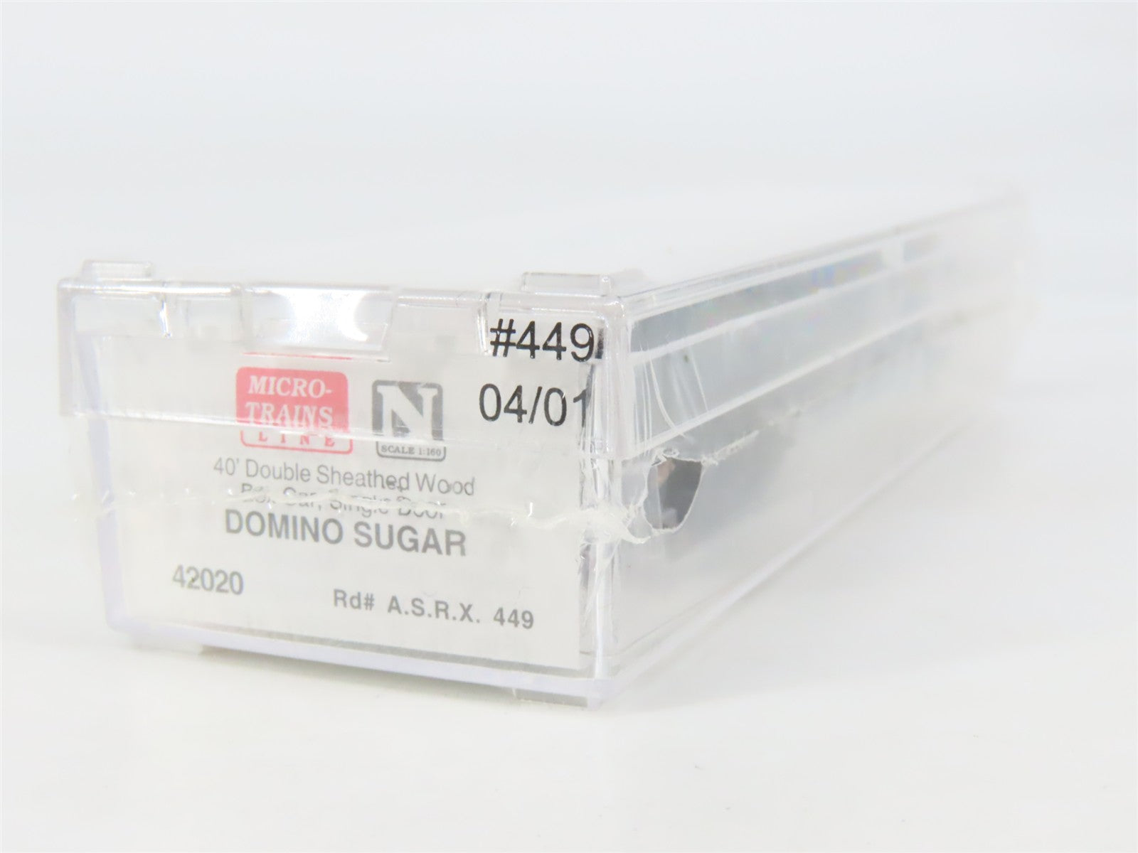 N Scale Micro-Trains 42020 ASRX Domino Sugar 40' Single Door Box Car 449 RTR