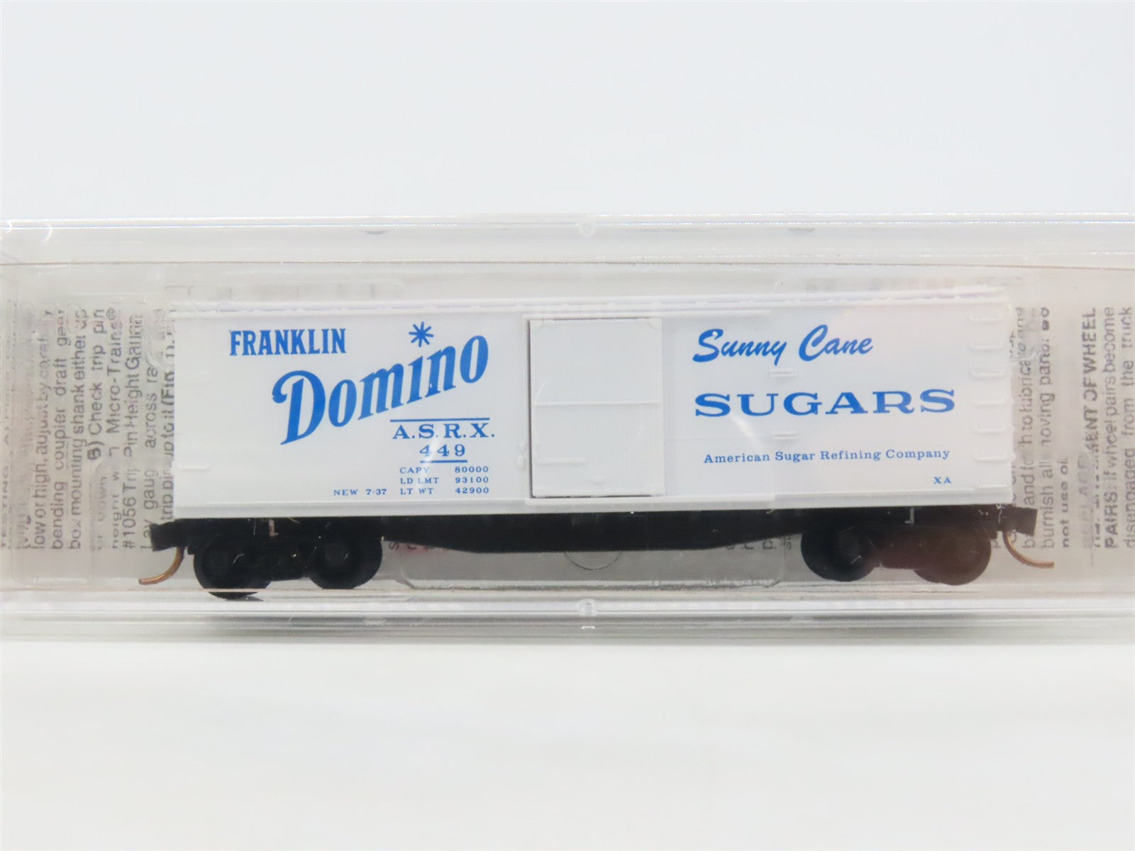N Scale Micro-Trains 42020 ASRX Domino Sugars 40' Single Door Box Car 449 RTR