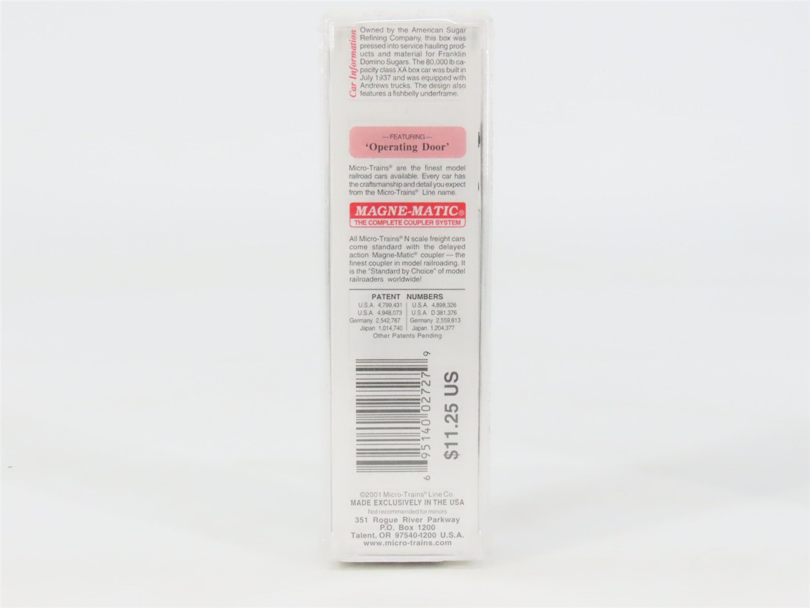 N Scale Micro-Trains 42020 ASRX Domino Sugars 40' Single Door Box Car 449 RTR