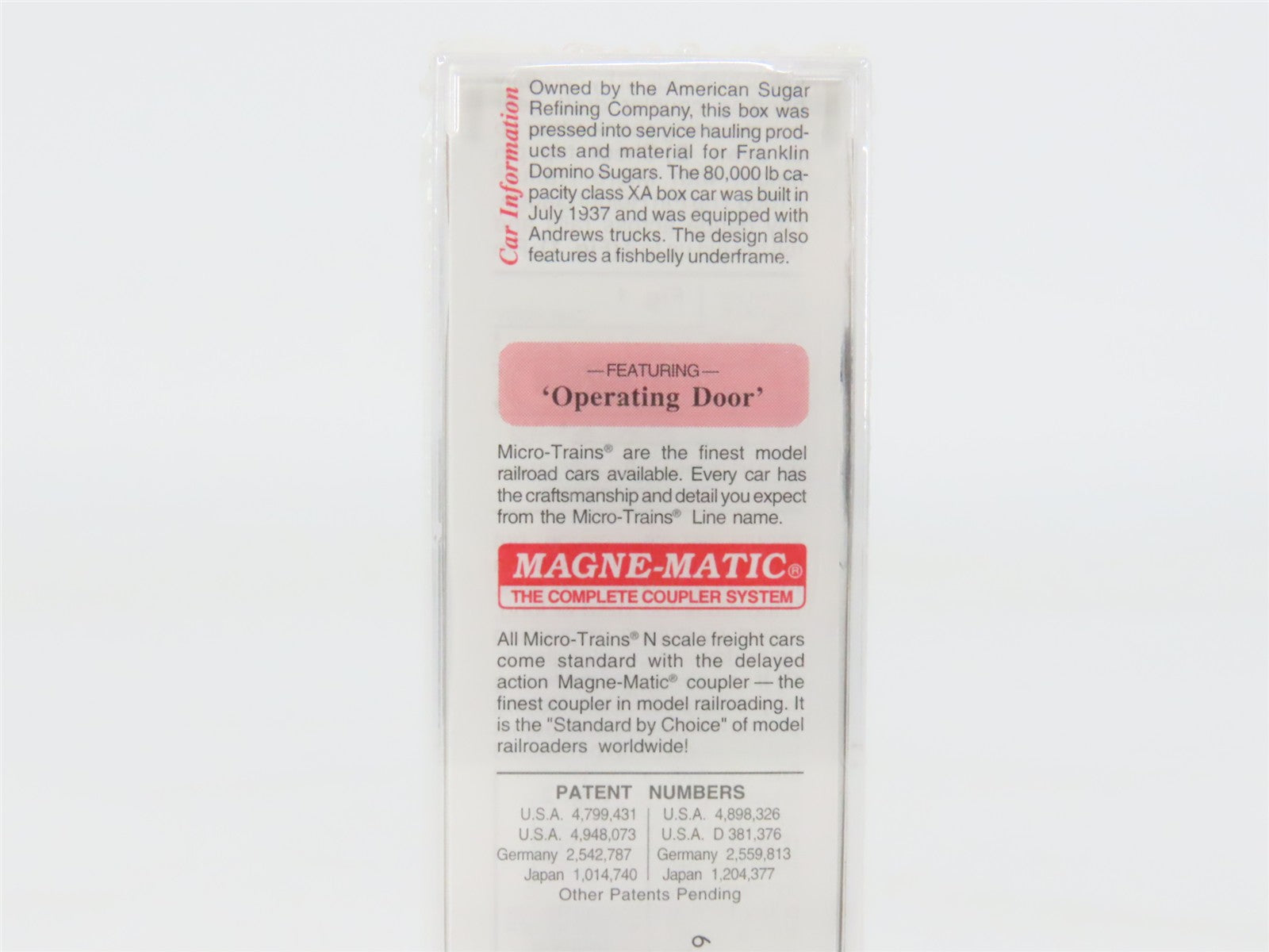 N Scale Micro-Trains 42020 ASRX Domino Sugars 40' Single Door Box Car 449 RTR