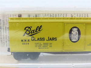 N Scale Micro-Trains 42030 MWR Ball Glass Jars 40' Single Door Box Car #1024 RTR