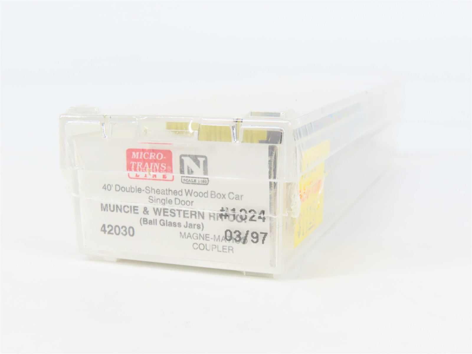 N Scale Micro-Trains 42030 MWR Ball Glass Jars 40' Single Door Box Car #1024 RTR