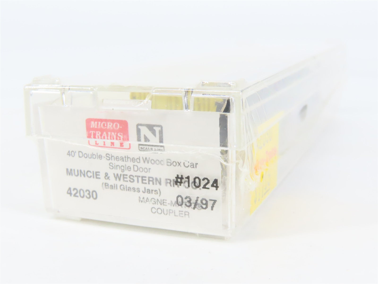 N Scale Micro-Trains 42030 MWR Ball Glass Jars 40' Single Door Box Car #1024 RTR
