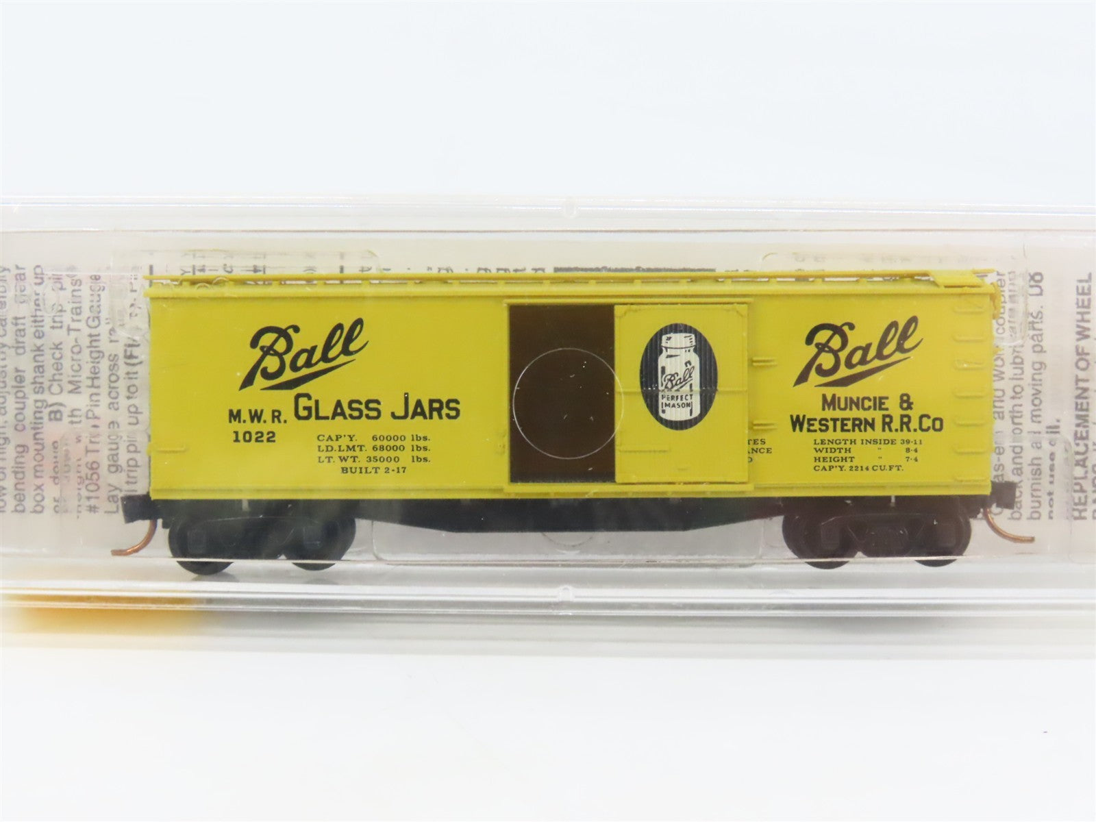N Scale Micro-Trains 42030 MWR Ball Glass Jars 40' Single Door Box Car #1022 RTR