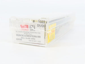 N Scale Micro-Trains 42030 MWR Ball Glass Jars 40' Single Door Box Car 1022 RTR