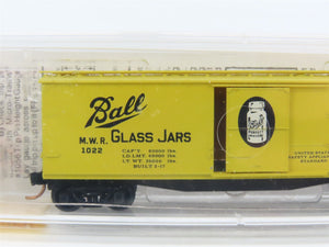 N Scale Micro-Trains 42030 MWR Ball Glass Jars 40' Single Door Box Car #1022 RTR