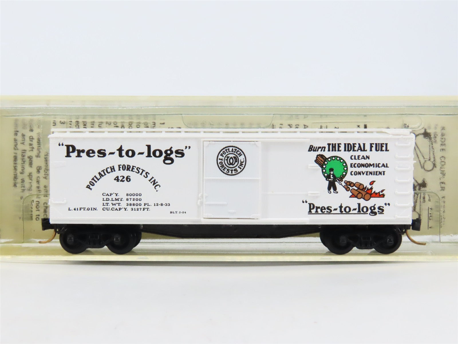 N Scale Micro-Trains 42060 PFI Potlatch Forests 40' Wood-Sheathed Box Car RTR