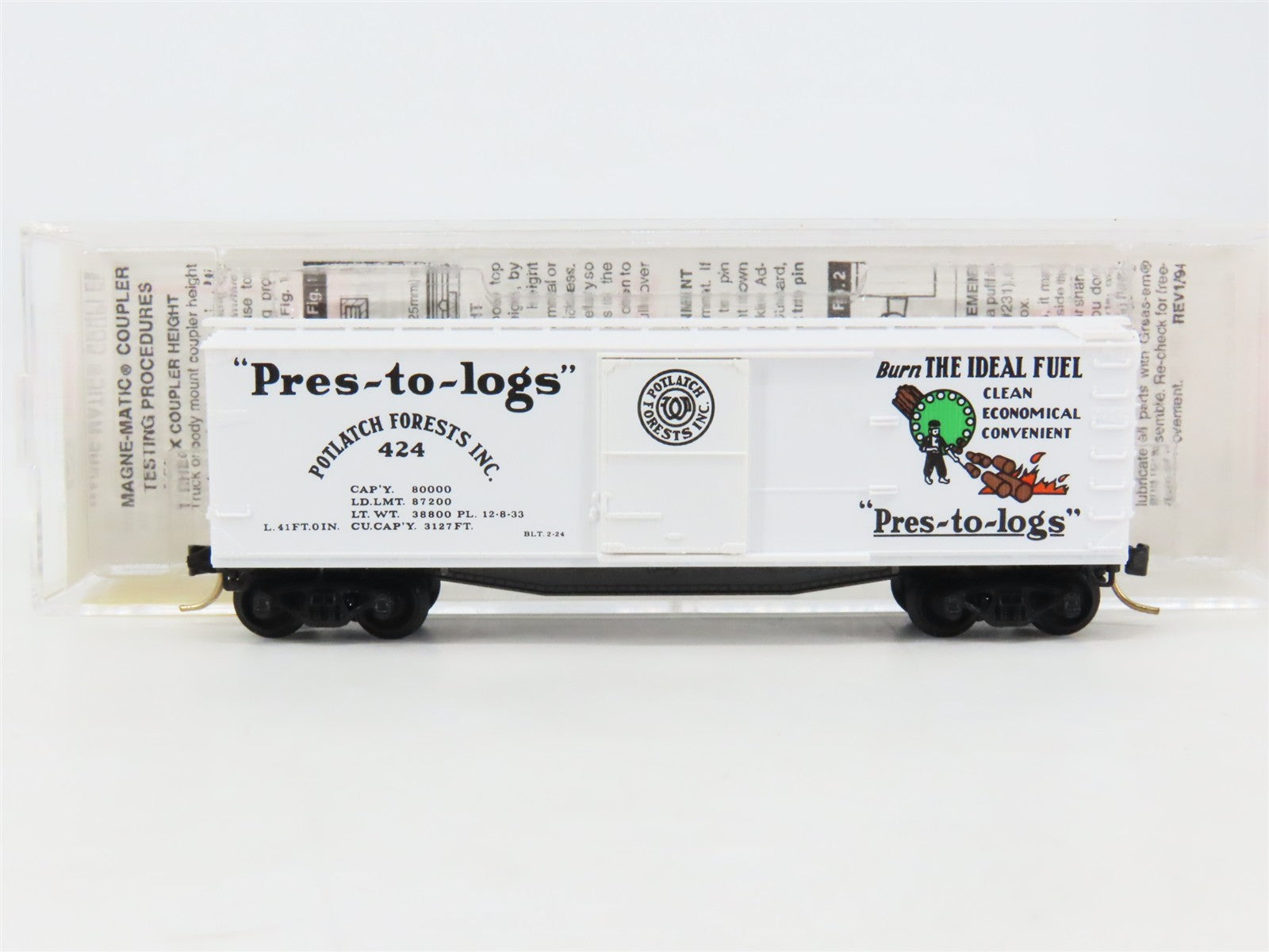 N Scale Micro-Trains 42060 Potlatch Forests Inc. 40' Box Car 424 RTR