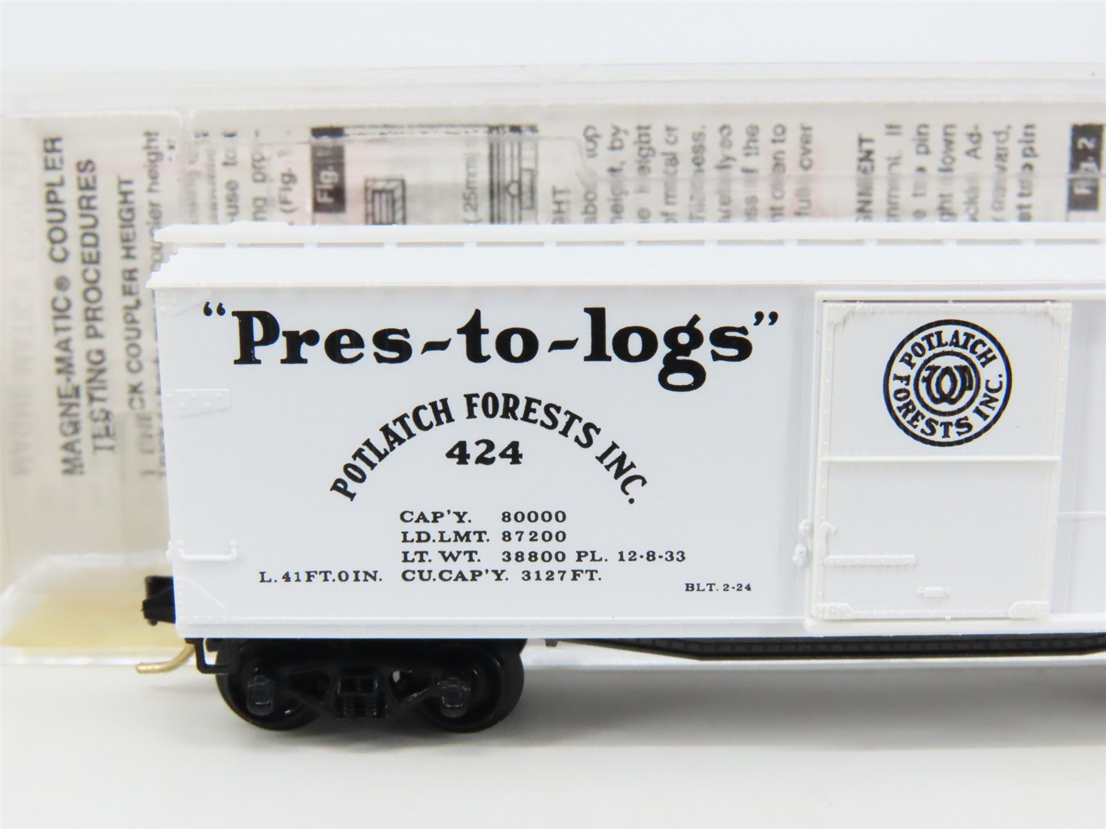 N Scale Micro-Trains 42060 Potlatch Forests Inc. 40' Box Car 424 RTR