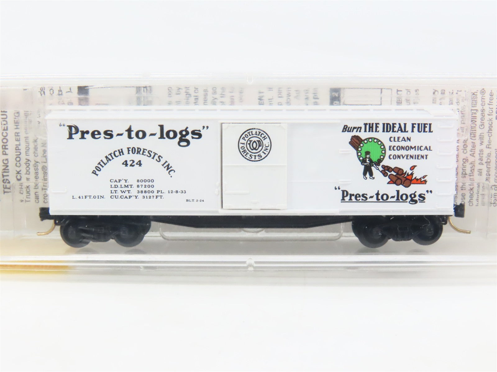 N Scale Micro-Trains 42060 Potlatch Forests Inc. 40' Box Car 424 RTR