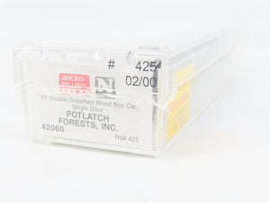 N Scale Micro-Trains 42060 PFI Potlatch Forests, Inc. 40' Box Car 425 RTR