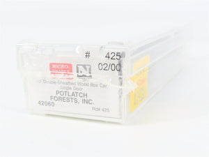 N Scale Micro-Trains 42060 PFI Potlatch Forests, Inc. 40' Box Car 425 RTR