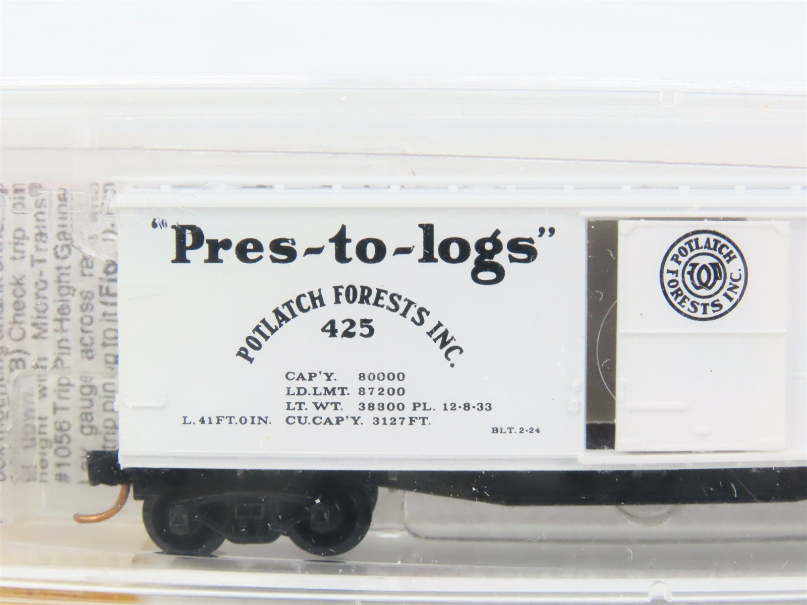 N Scale Micro-Trains 42060 PFI Potlatch Forests, Inc. 40' Box Car 425 RTR