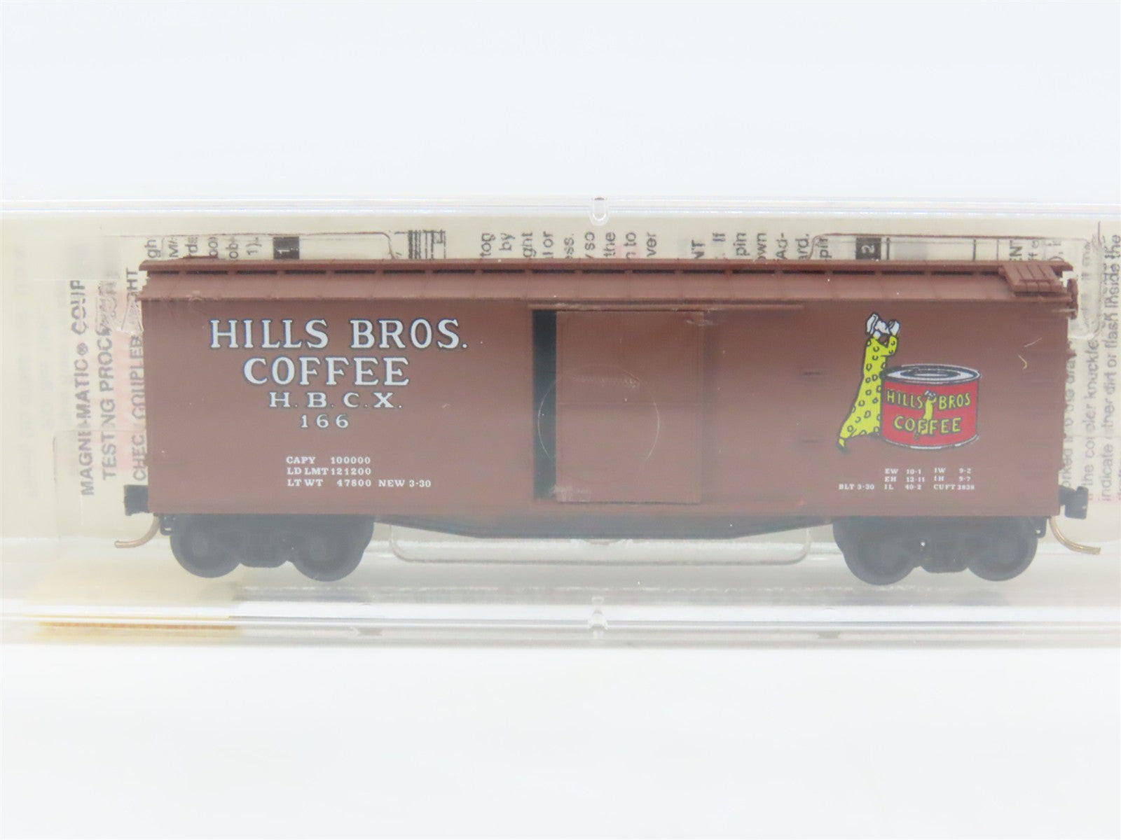 N Scale Micro-Trains 42100 HBCX Hills Bros. Coffee 40' Box Car 166 RTR