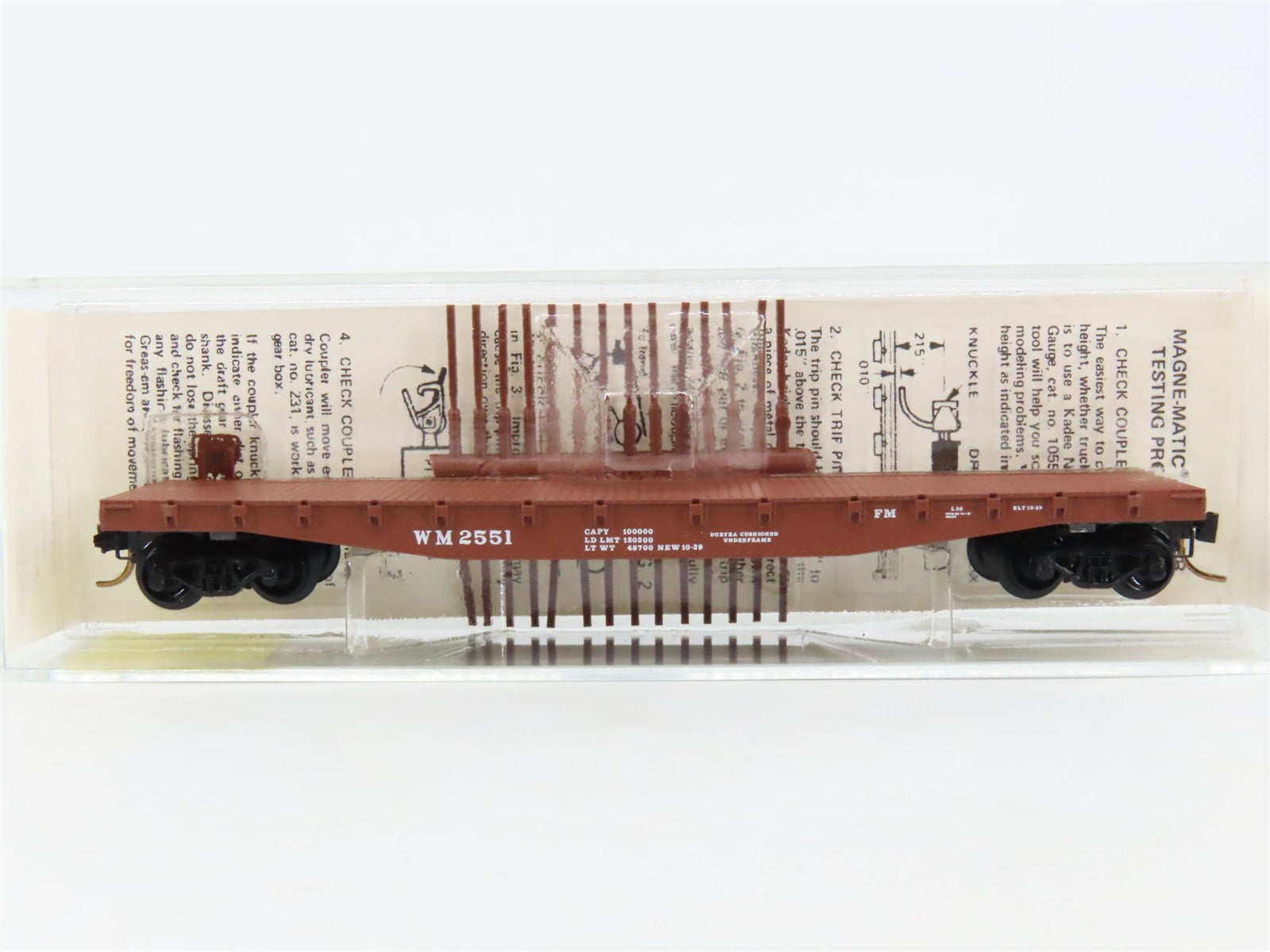 N Scale Micro-Trains 45160 WM Western Maryland 50' Flat Car 2551 RTR