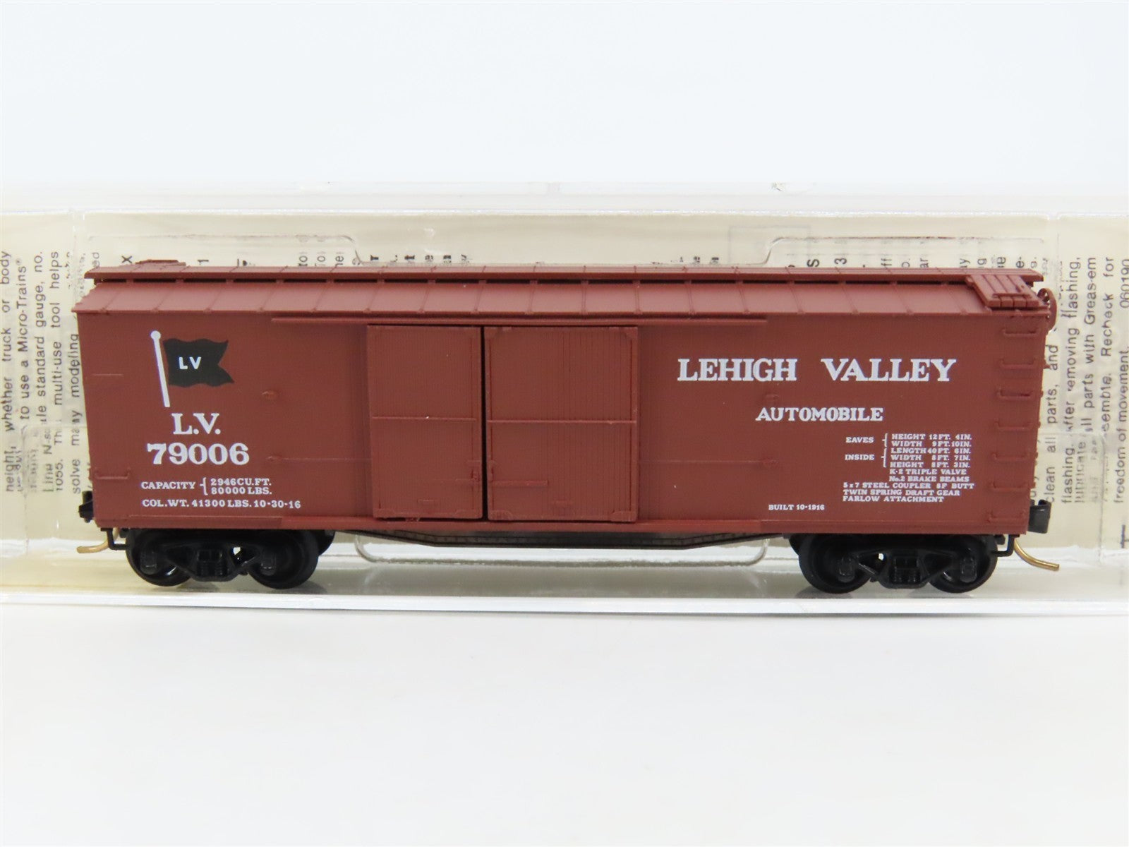 N Scale Micro-Trains 43050 LV Lehigh Valley 40' Automobile Box Car #79006