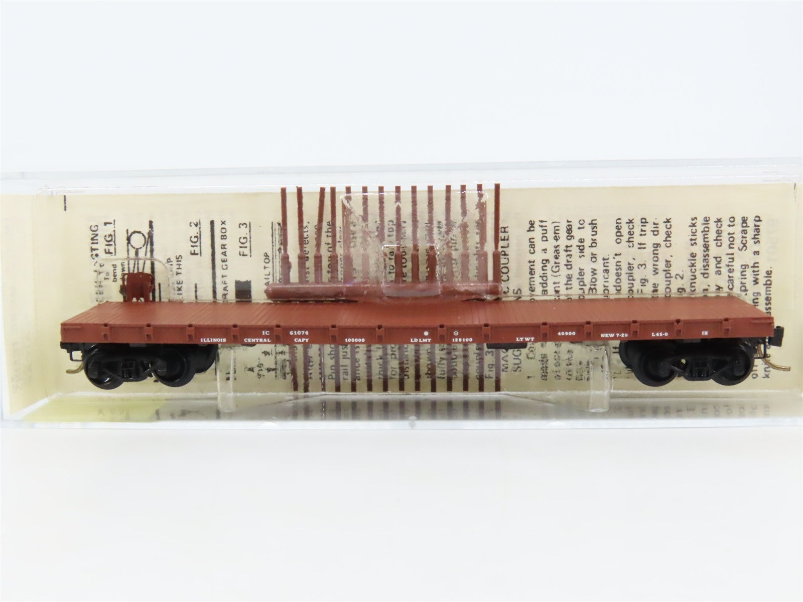 N Scale Kadee Micro-Trains MTL 44030 IC Illinois Central 50' Flat Car #61074