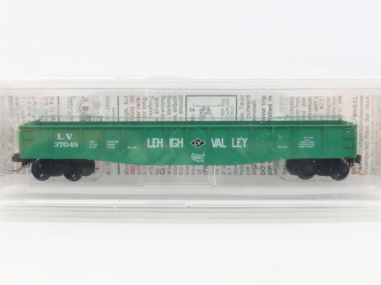 N Scale Micro-Trains 46380 LV Lehigh Valley 50' Fishbelly Side Gondola 37048 RTR