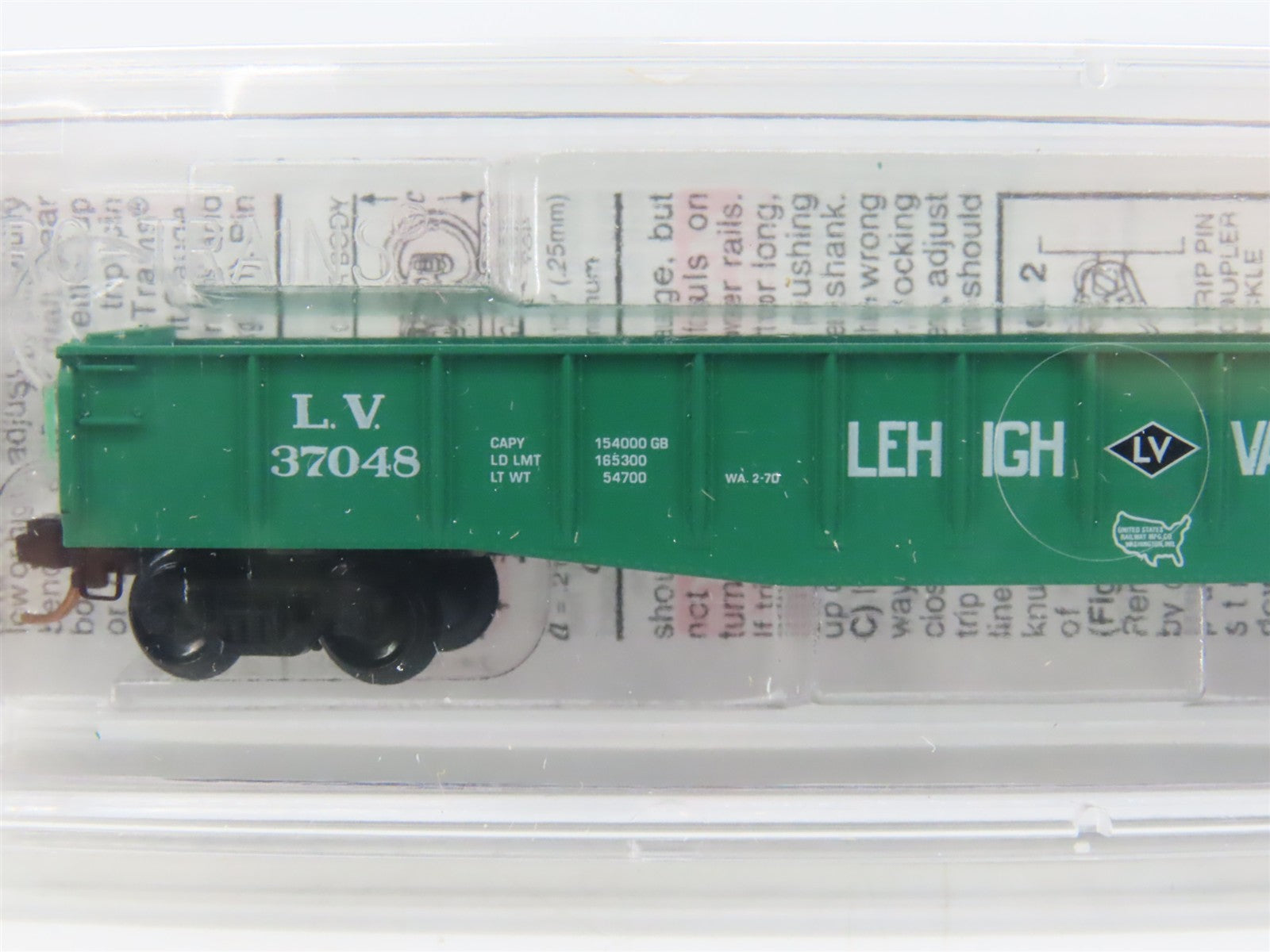 N Scale Micro-Trains 46380 LV Lehigh Valley 50' Fishbelly Side Gondola 37048 RTR