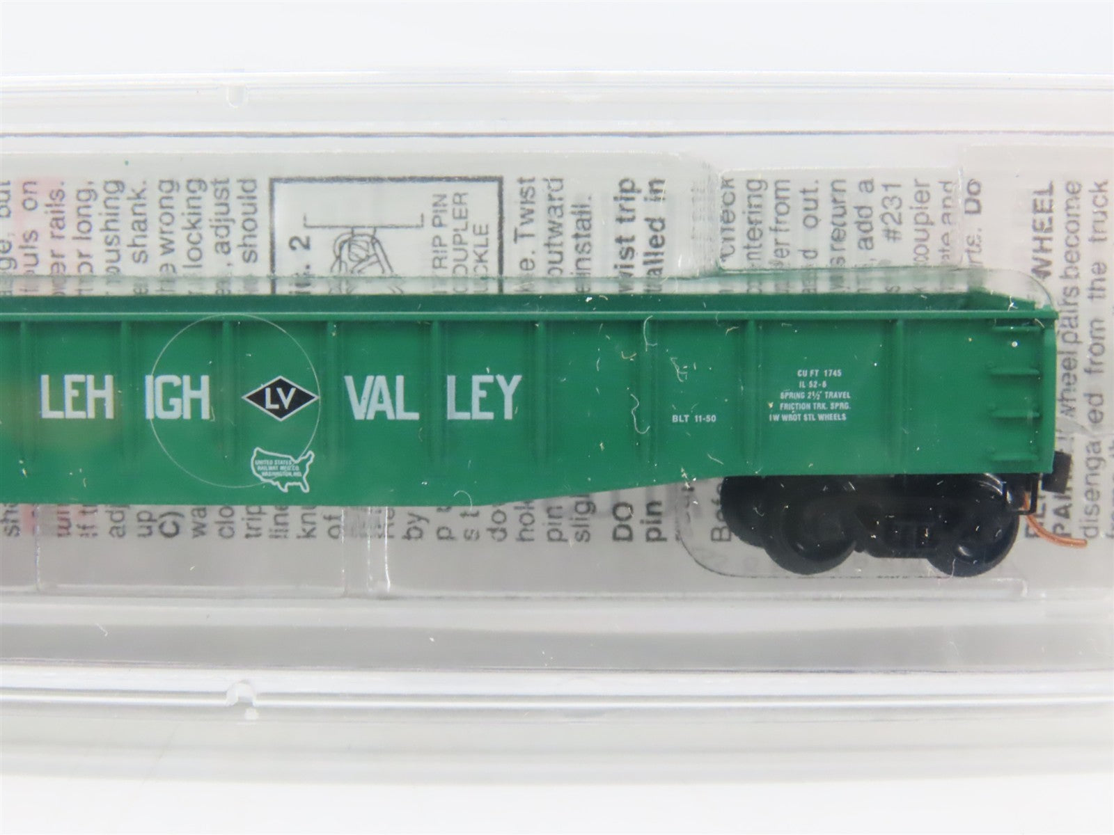 N Scale Micro-Trains 46380 LV Lehigh Valley 50' Fishbelly Side Gondola 37048 RTR