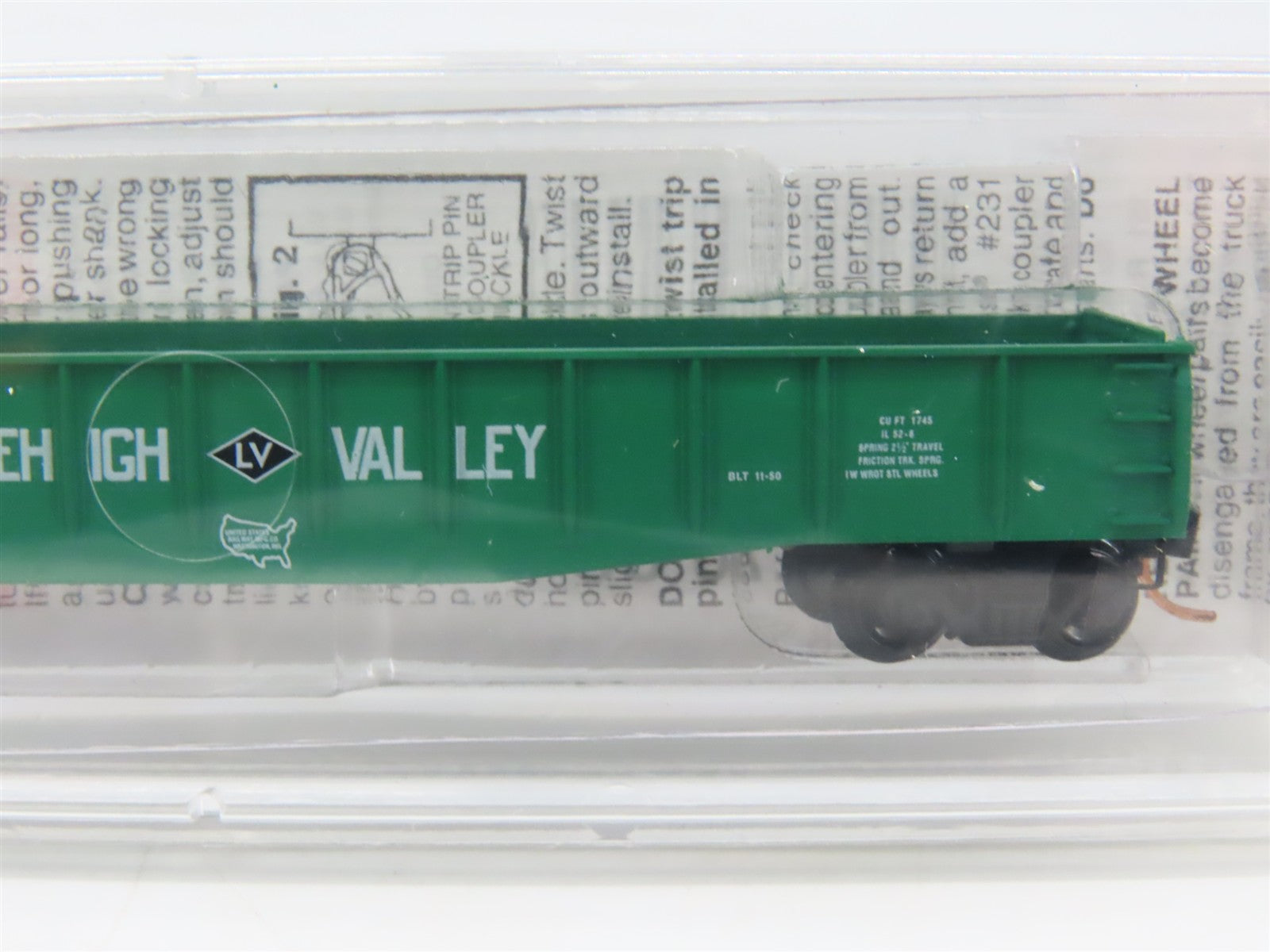 N Scale Micro-Trains 46380 LV Lehigh Valley 50' Gondola 37048 RTR