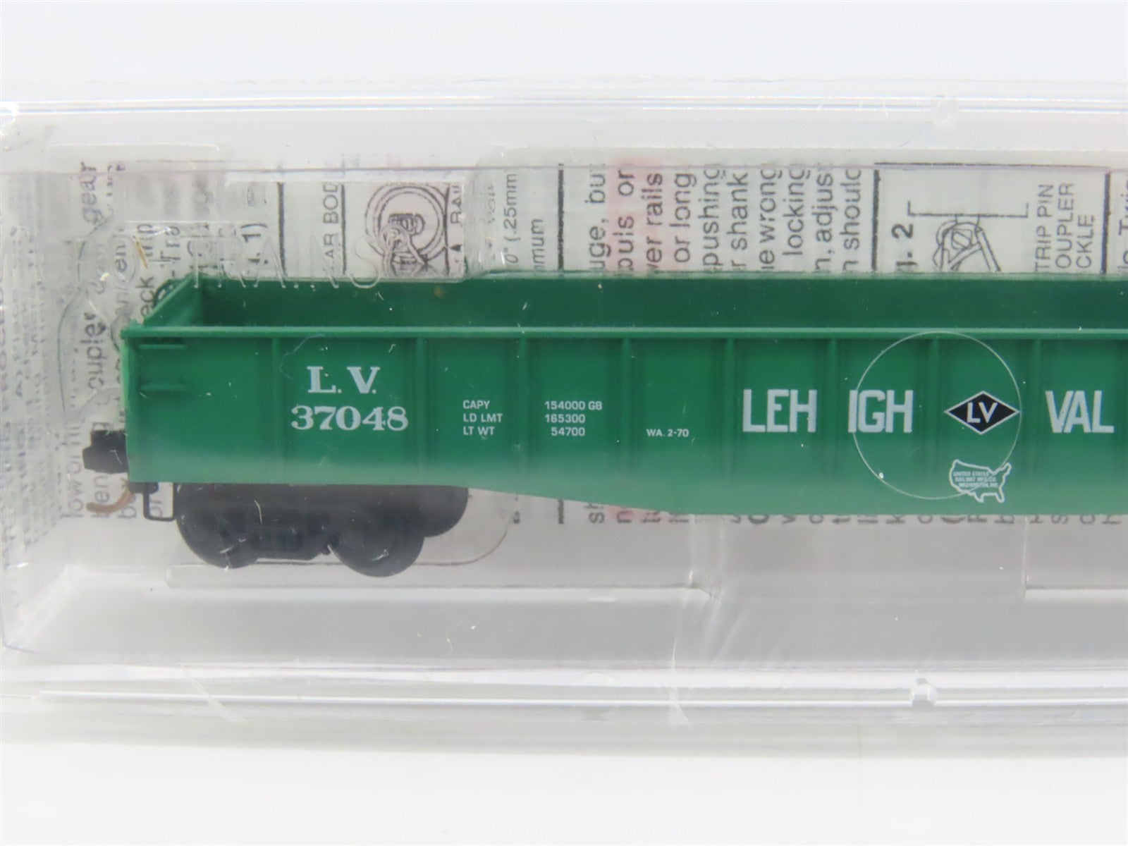 N Scale Micro-Trains 46380 LV Lehigh Valley 50' Fishbelly Gondola 37048 RTR