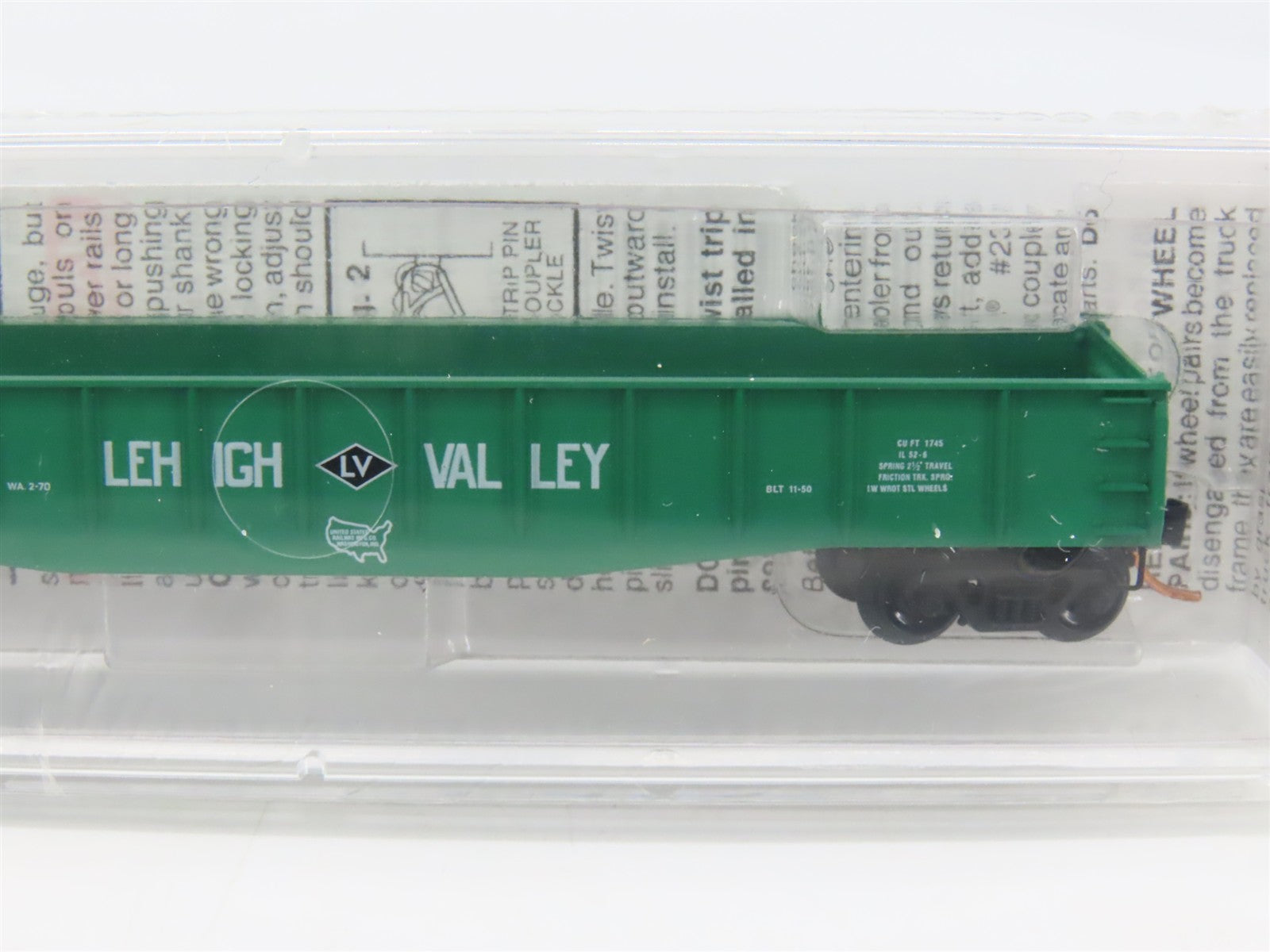 N Scale Micro-Trains 46380 LV Lehigh Valley 50' Fishbelly Gondola 37048 RTR