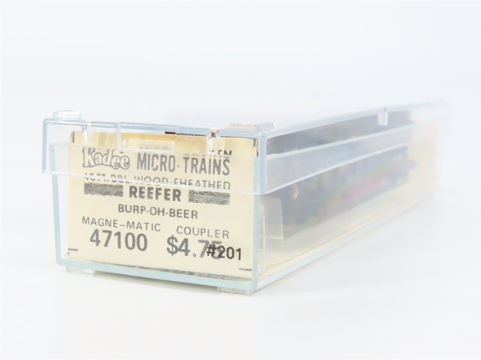 N Kadee Micro-Trains MTL 47100 BBX Burp-Oh Beer 40' Wood-Sheathed Reefer 201 RTR