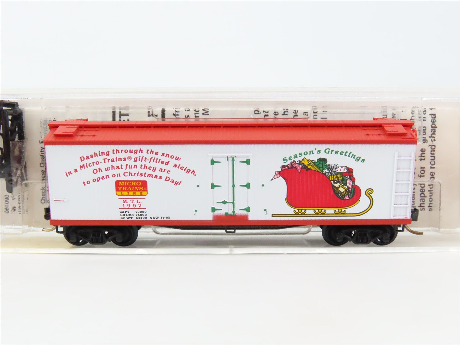 N Scale Micro-Trains MTL 47150 Season's Greetings 40' Wood Reefer 1992 RTR