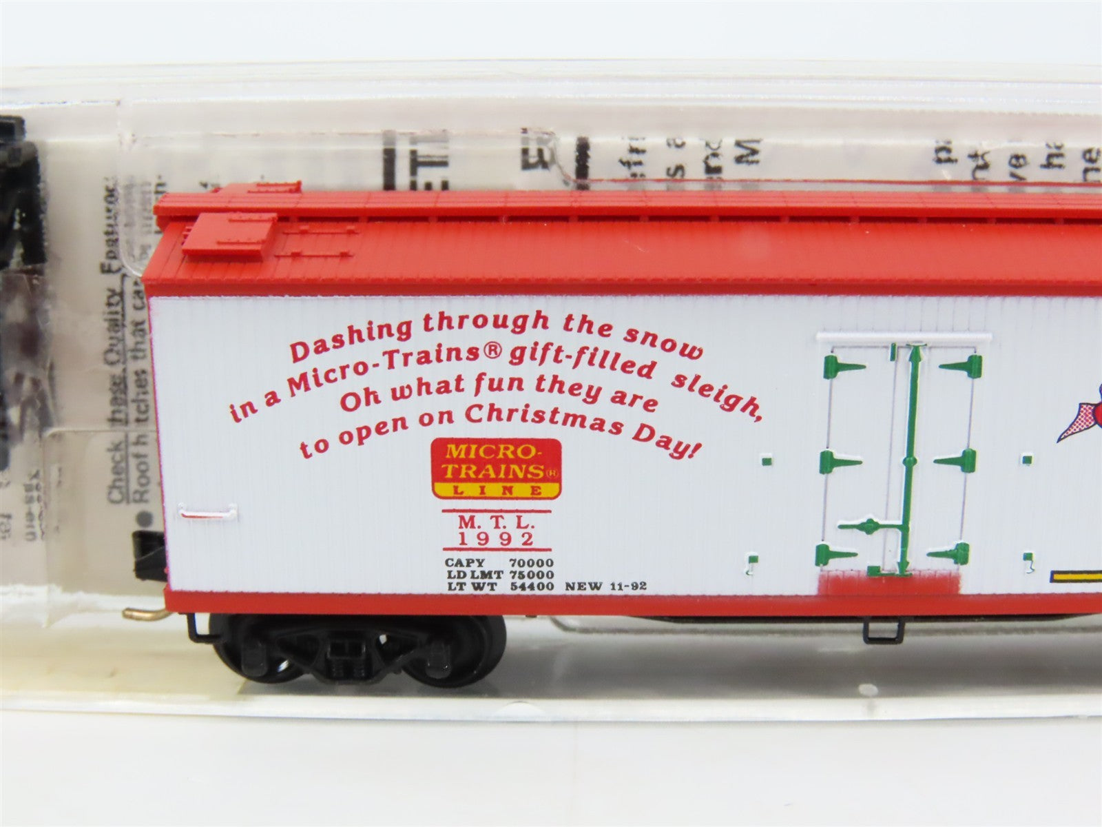 N Scale Micro-Trains MTL 47150 Season's Greetings 40' Wood Reefer 1992 RTR