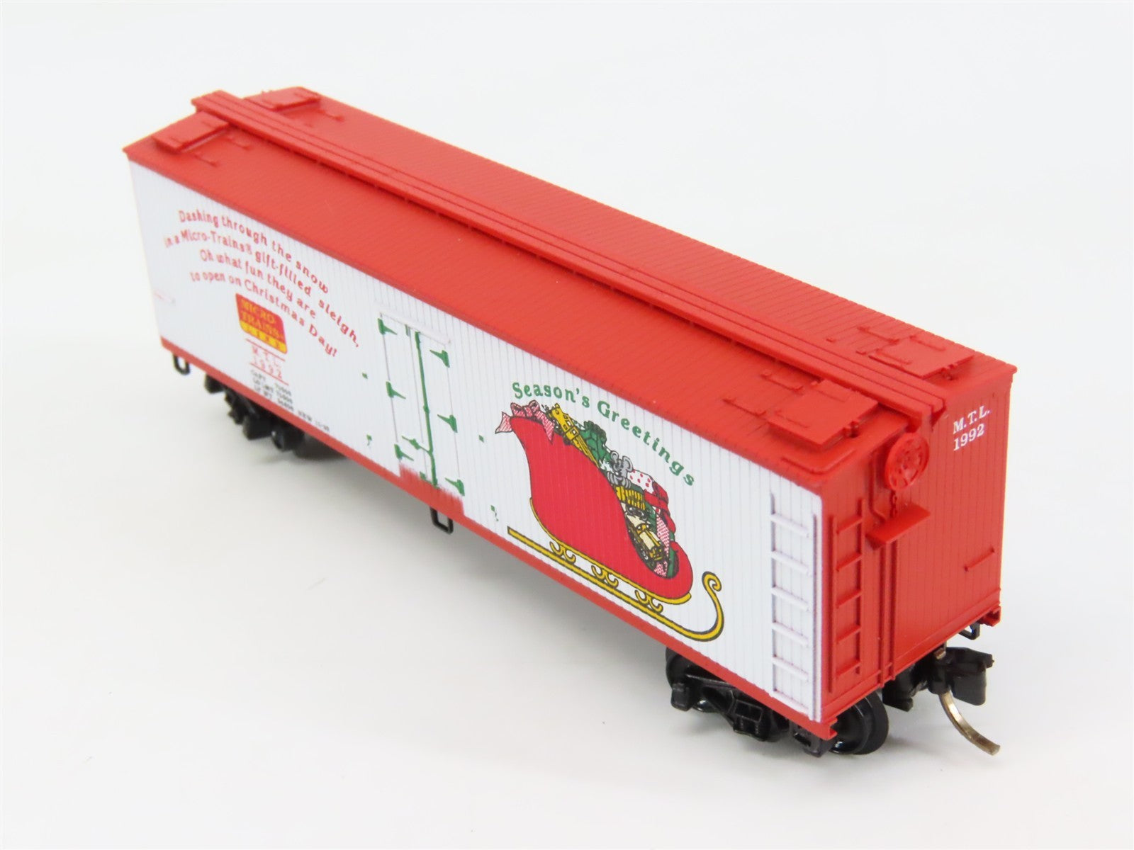 N Scale Micro-Trains MTL 47150 Season's Greetings 40' Wood Reefer 1992 RTR