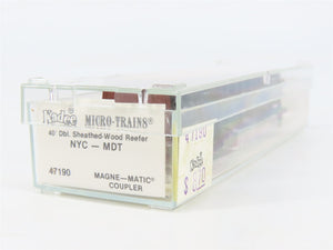 N Scale Micro-Trains 47190 New York Central 40' Dbl. Sheathed-Wood Reefer RTR