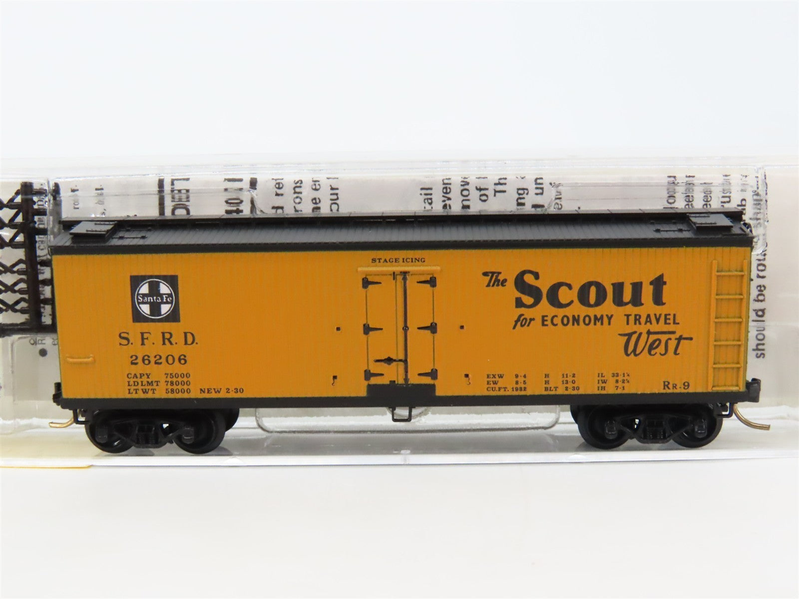N Scale Micro-Trains MTL 47220 SFRD Santa Fe "Scout" 40' Wood Reefer 26206 RTR