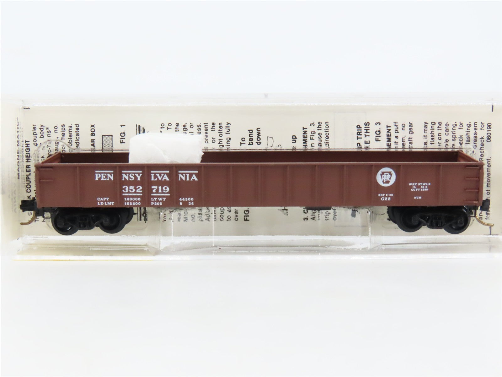 N Scale Micro-Trains 48010 PRR Pennsylvania 50' Straight Side Gondola 352719 RTR