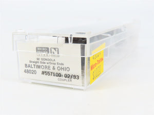 N Scale Micro-Trains 48020 B&O Baltimore & Ohio 50' Gondola 557100 RTR