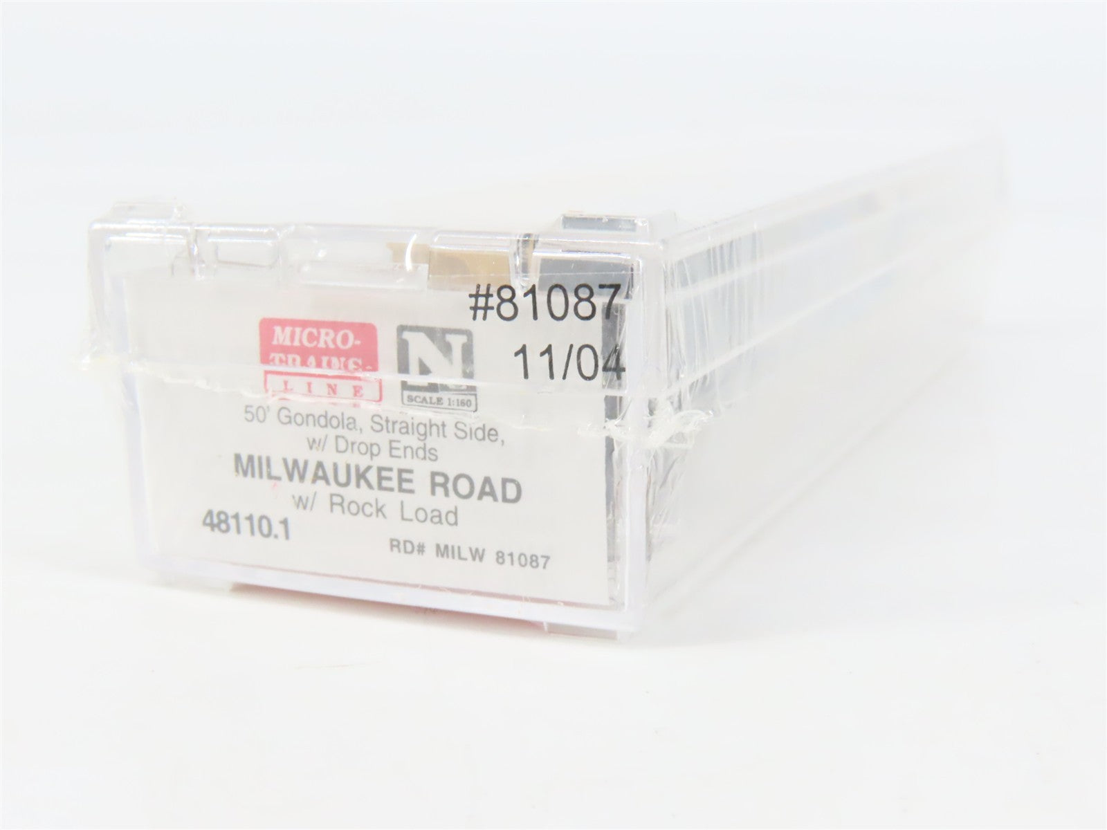 N Scale Micro-Trains MTL 48110.1 MILW Milwaukee Road 50' Gondola 81087 w/ Load