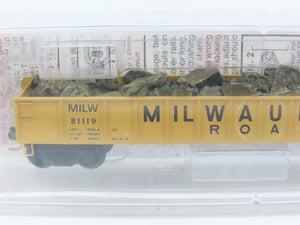 N Scale Micro-Trains MTL 48110.2 MILW Milwaukee Road 50' Gondola 81119 w/ Load