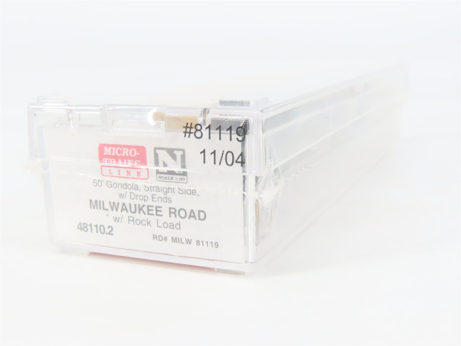 N Scale Micro-Trains MTL 48110.2 MILW Milwaukee Road 50' Gondola 81119 w/ Load