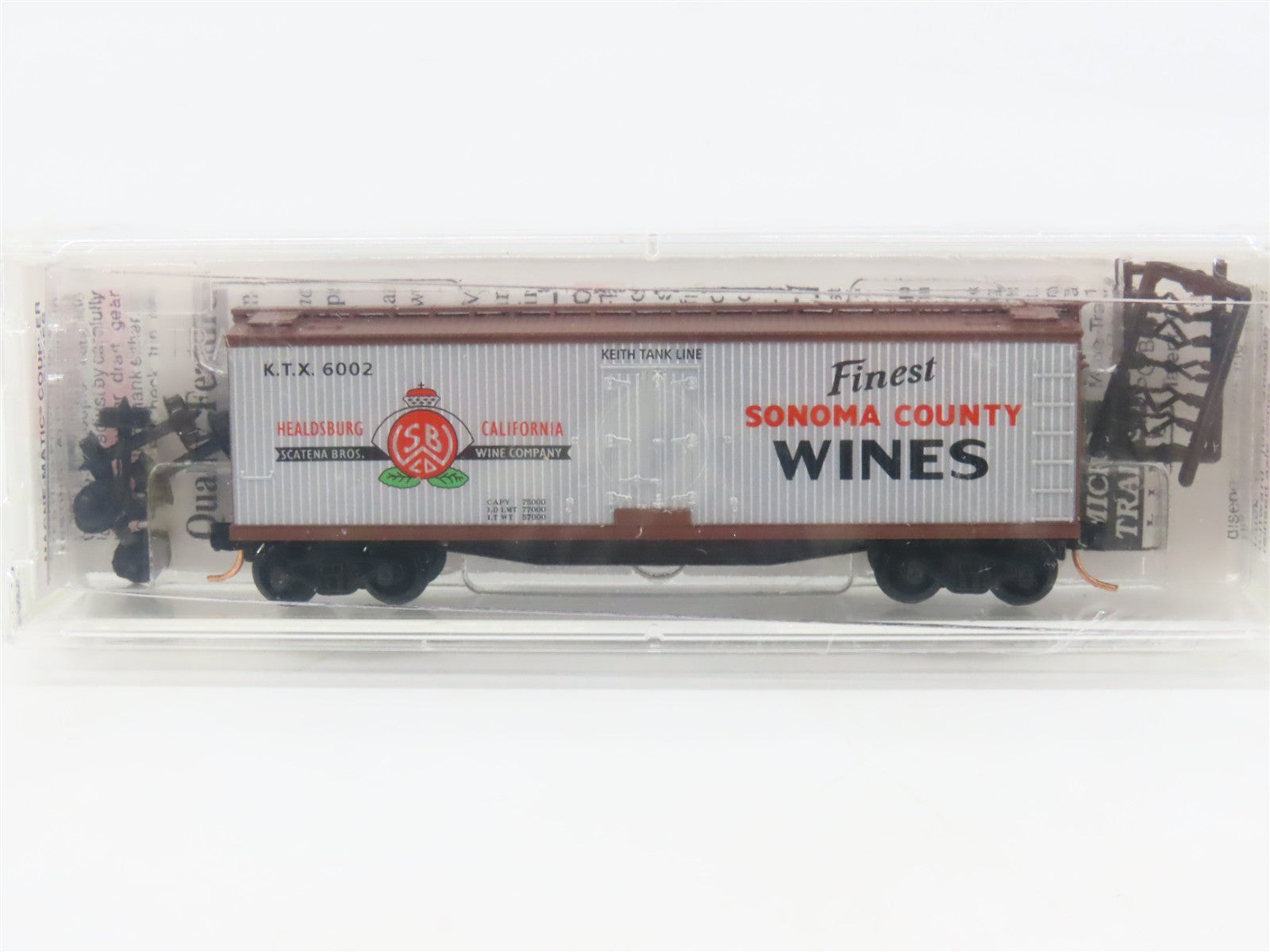 N Scale Micro-Trains MTL 49070 KTX Sonoma County Wines 40' Wood Reefer #6002
