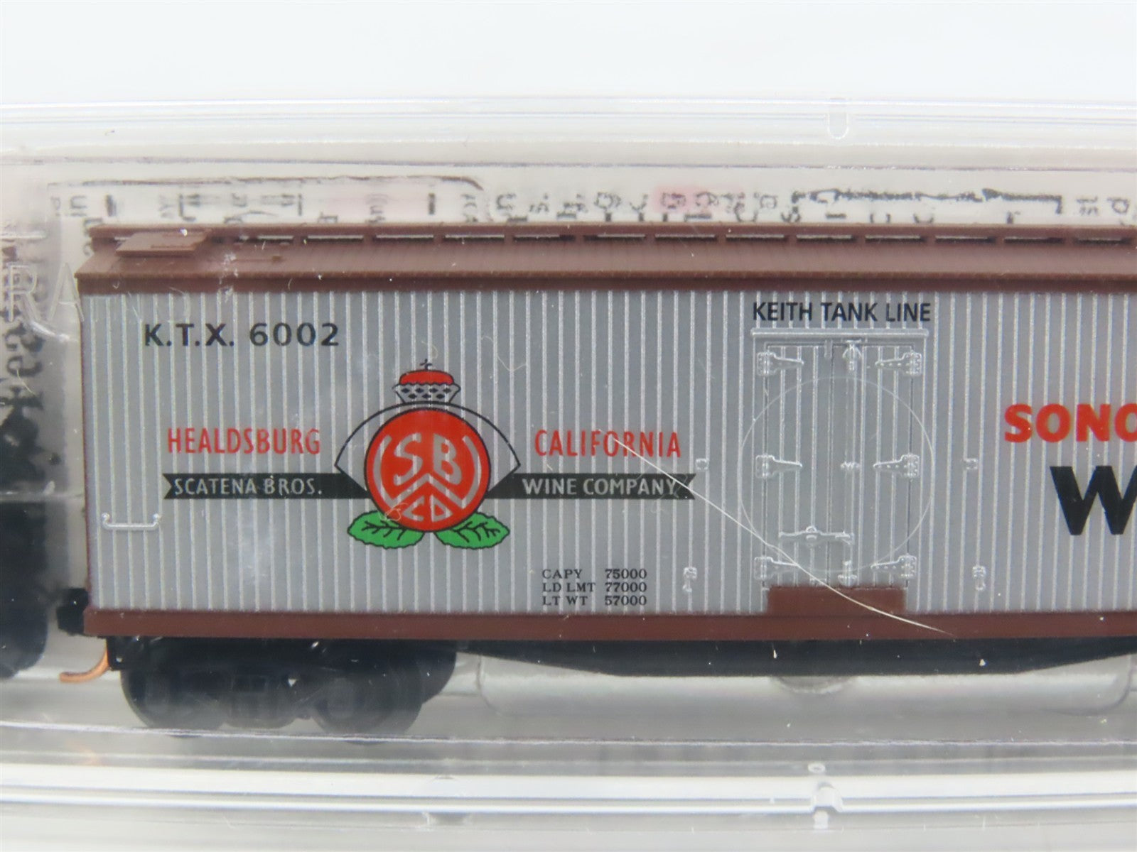 N Scale Micro-Trains MTL 49070 KTX Sonoma County Wines 40' Wood Reefer #6002