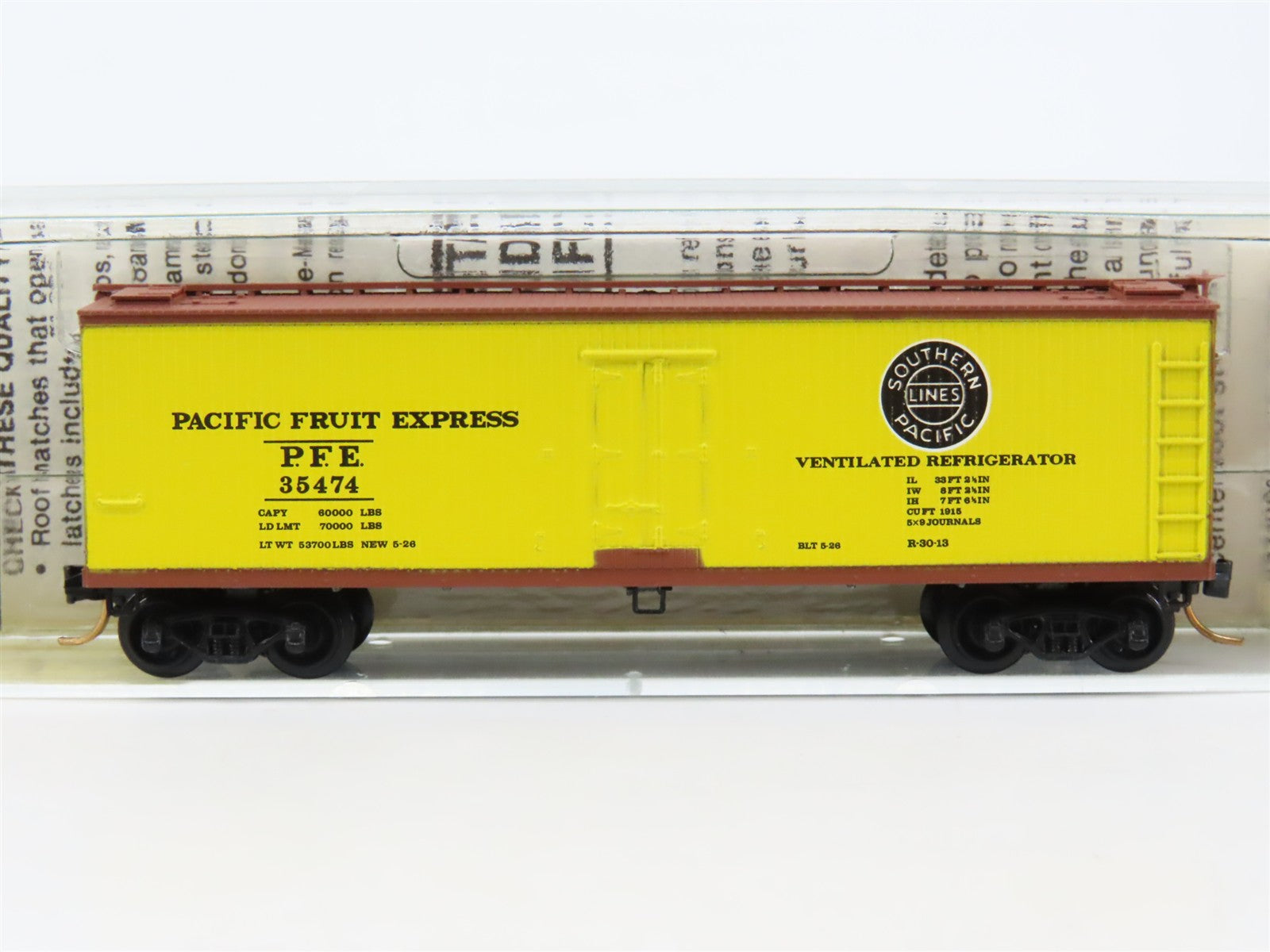 N Scale Micro-Trains 49180 Pacific Fruit Express 40' Wood-Sheathed Reefer RTR
